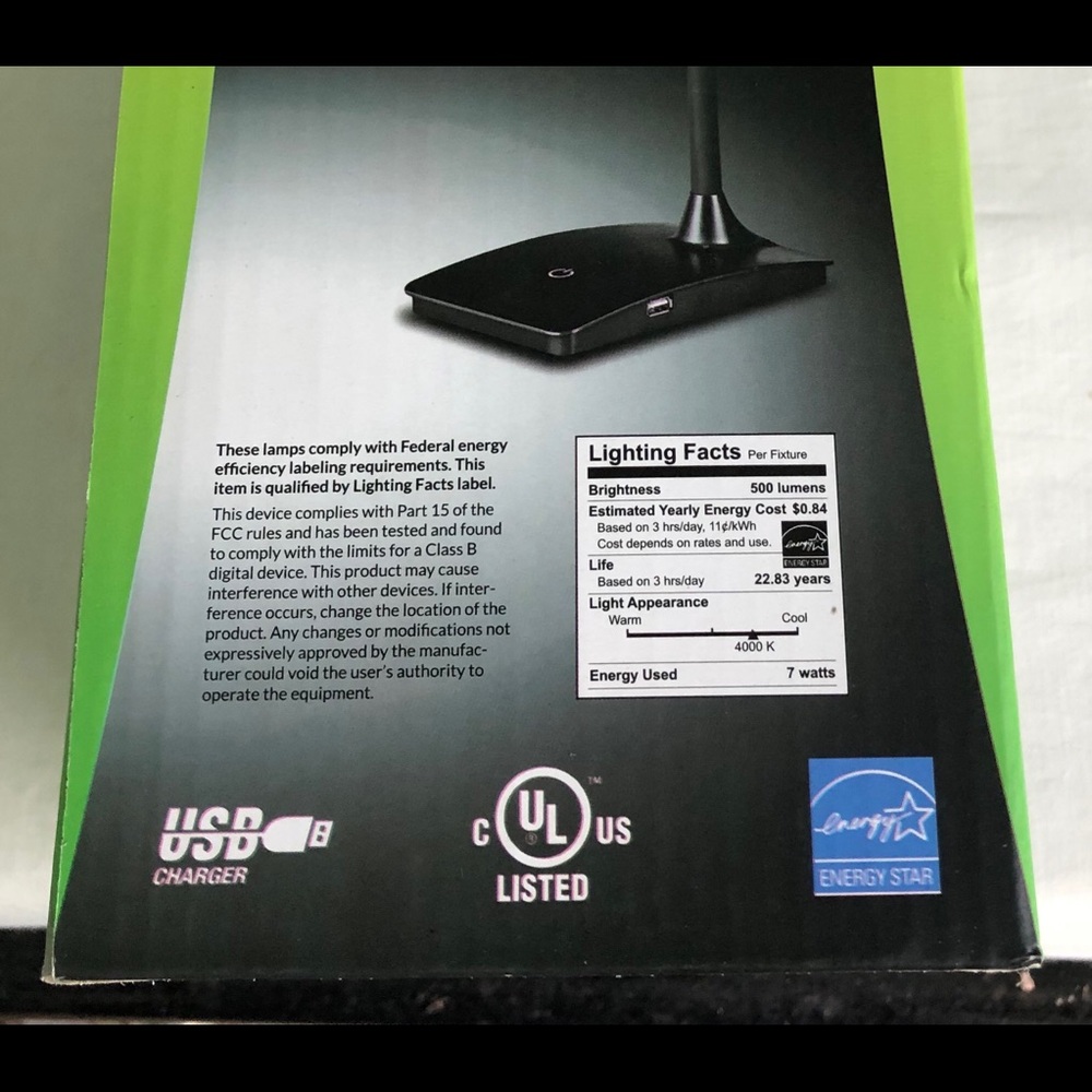 (1) IVY LED Desk Lamp w Built-in USB Charger - Picture 8 of 8